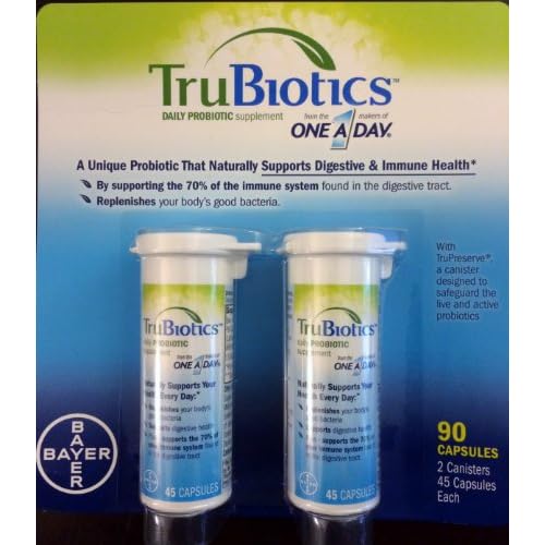 Trubiotics Daily Probiotic Supplement 90 Capsules, 2 Canisters with 45 Capsules Each image